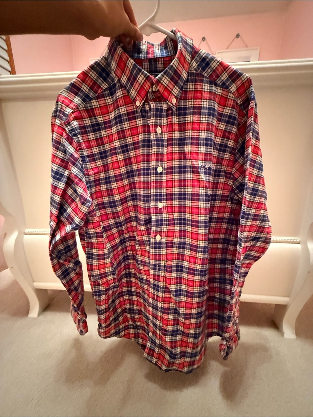 Vineyard Vines Red and Blue Plaid Button-Down Shirt